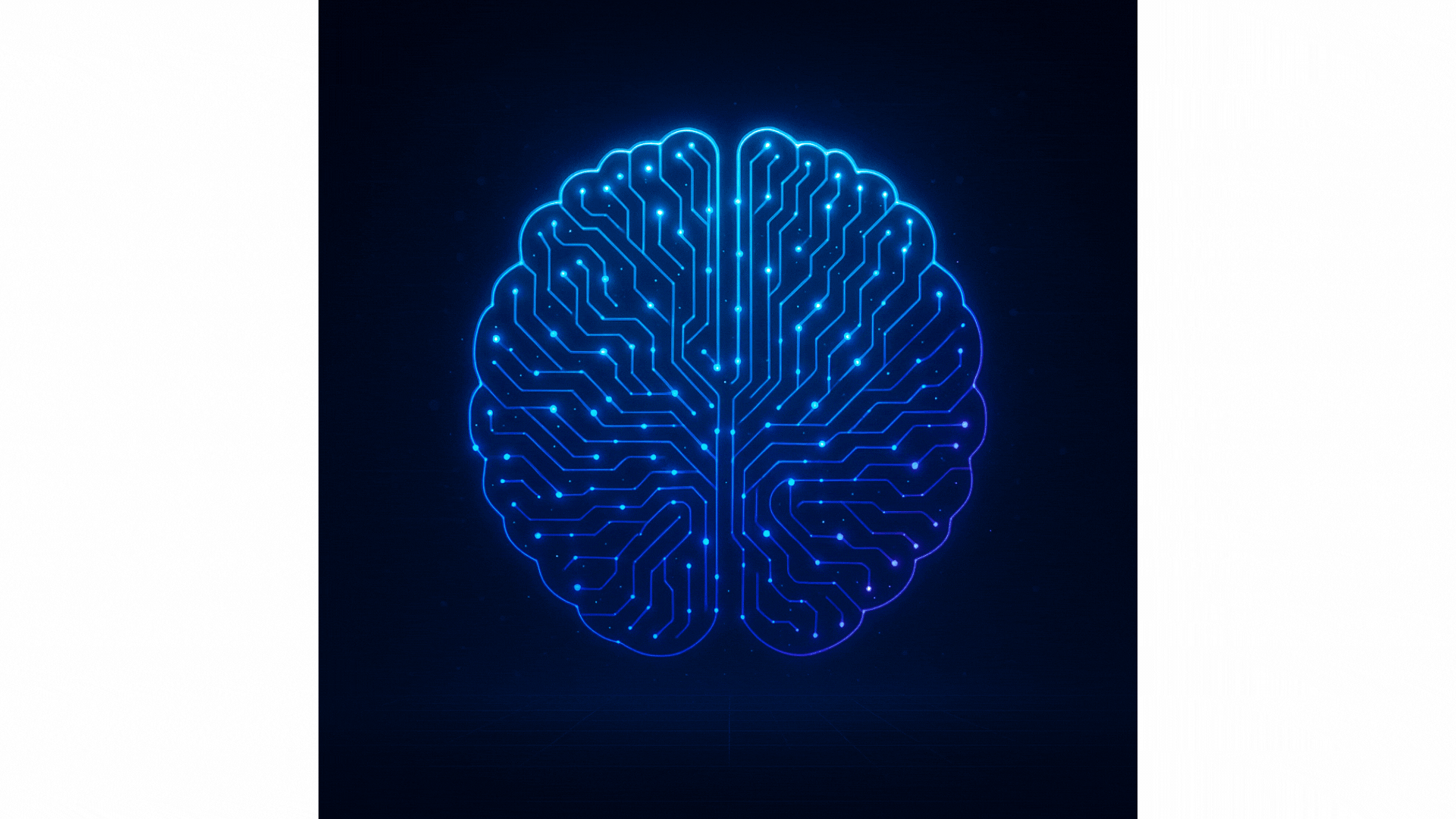 Cérebro digital futurista com conexões de rede
